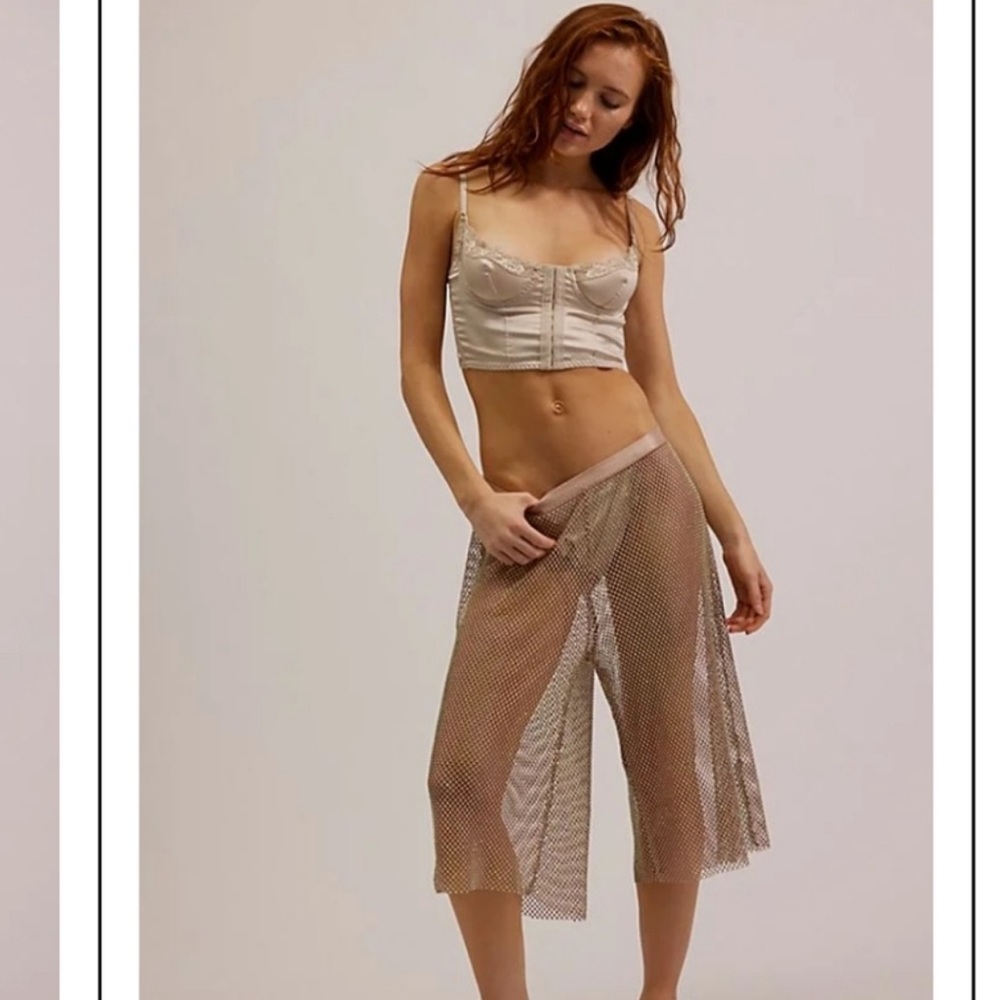 NWOT FREE PEOPLE Intimately - Filter Finish Mesh With Crystal Shorts Size XS